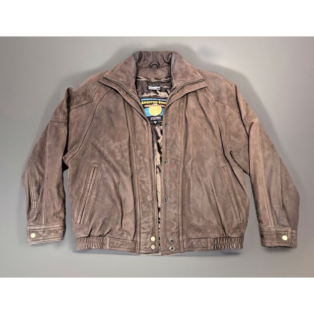 Adventure Bound by Wilsons vintage brown leather bomber jacket size Small
